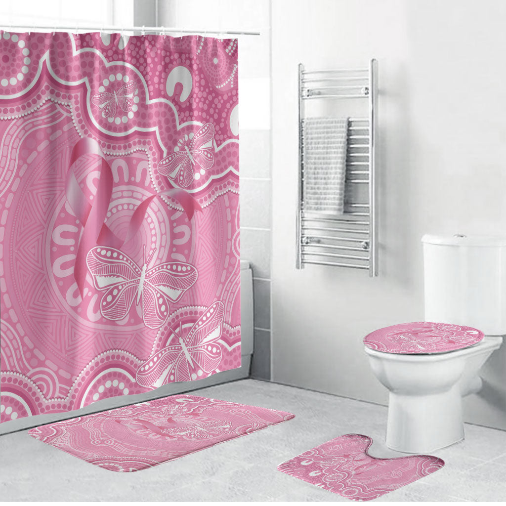 Australia Indigenous Bathroom Set Pink Ribbon Breast Cancer Butterfly Aboriginal