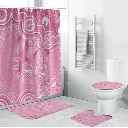 Australia Indigenous Bathroom Set Pink Ribbon Breast Cancer Butterfly Aboriginal