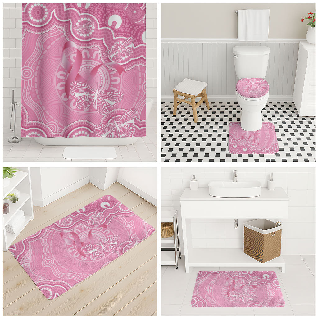 Australia Indigenous Bathroom Set Pink Ribbon Breast Cancer Butterfly Aboriginal