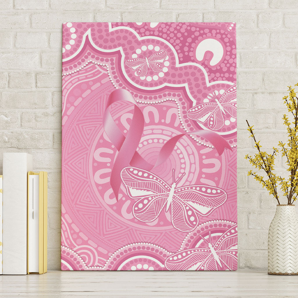 Australia Indigenous Canvas Wall Art Pink Ribbon Breast Cancer Butterfly Aboriginal