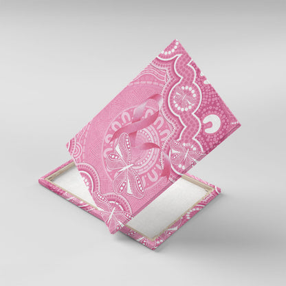 Australia Indigenous Canvas Wall Art Pink Ribbon Breast Cancer Butterfly Aboriginal