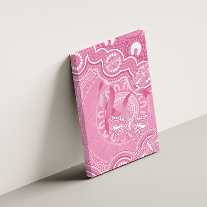 Australia Indigenous Canvas Wall Art Pink Ribbon Breast Cancer Butterfly Aboriginal