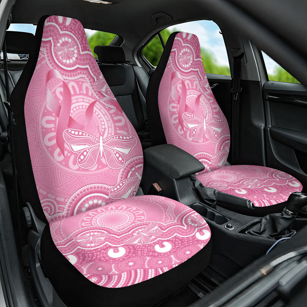 Australia Indigenous Car Seat Cover Pink Ribbon Breast Cancer Butterfly Aboriginal