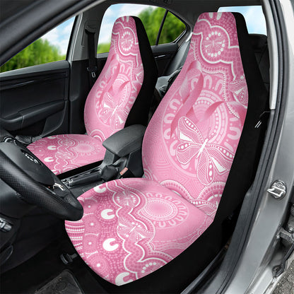 Australia Indigenous Car Seat Cover Pink Ribbon Breast Cancer Butterfly Aboriginal