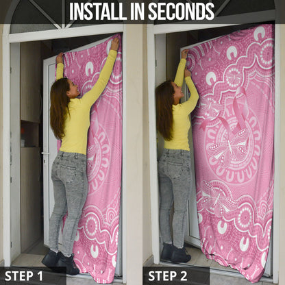 Australia Indigenous Door Cover Pink Ribbon Breast Cancer Butterfly Aboriginal