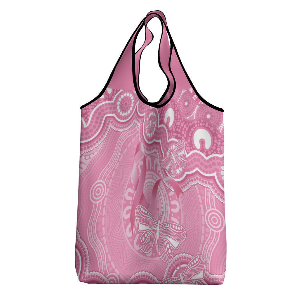 Australia Indigenous Grocery Bag Pink Ribbon Breast Cancer Butterfly Aboriginal