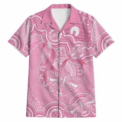 Australia Indigenous Hawaiian Shirt Pink Ribbon Breast Cancer Butterfly Aboriginal