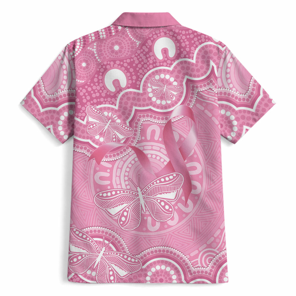 Australia Indigenous Hawaiian Shirt Pink Ribbon Breast Cancer Butterfly Aboriginal