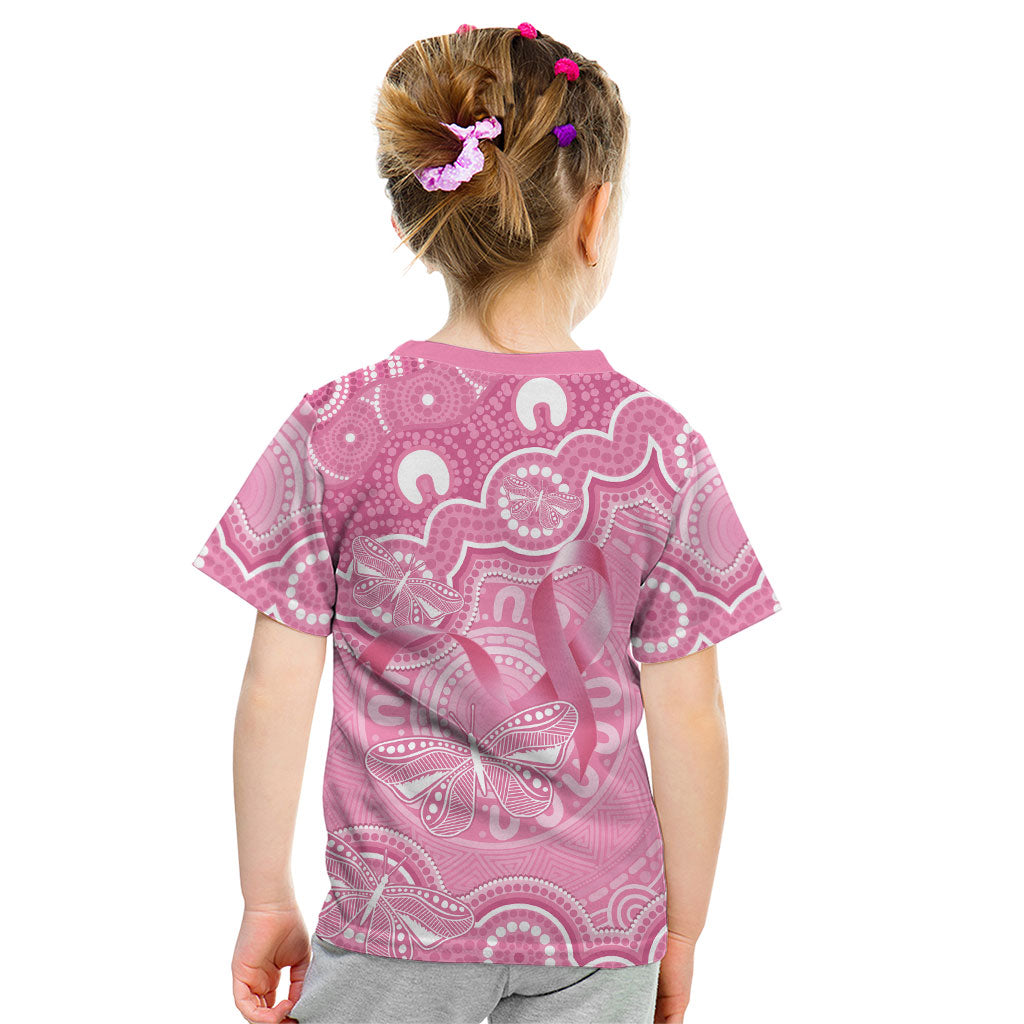 Australia Indigenous Kid T Shirt Pink Ribbon Breast Cancer Butterfly Aboriginal