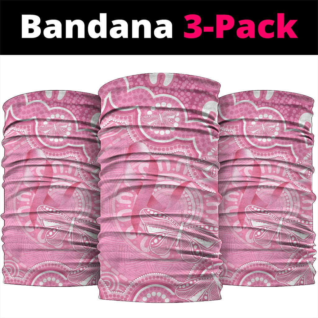 Australia Indigenous Neck Gaiter Pink Ribbon Breast Cancer Butterfly Aboriginal
