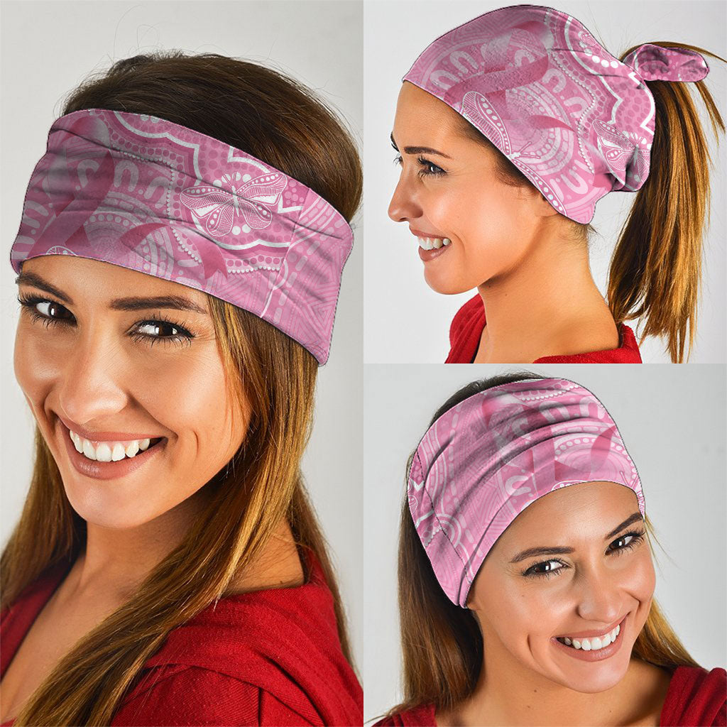 Australia Indigenous Neck Gaiter Pink Ribbon Breast Cancer Butterfly Aboriginal