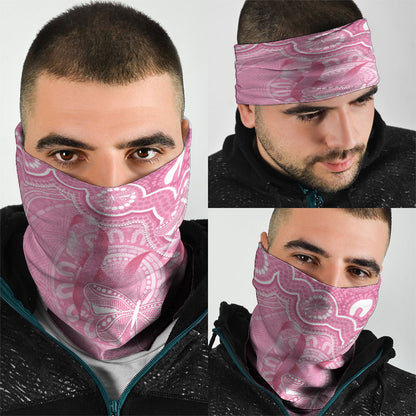 Australia Indigenous Neck Gaiter Pink Ribbon Breast Cancer Butterfly Aboriginal