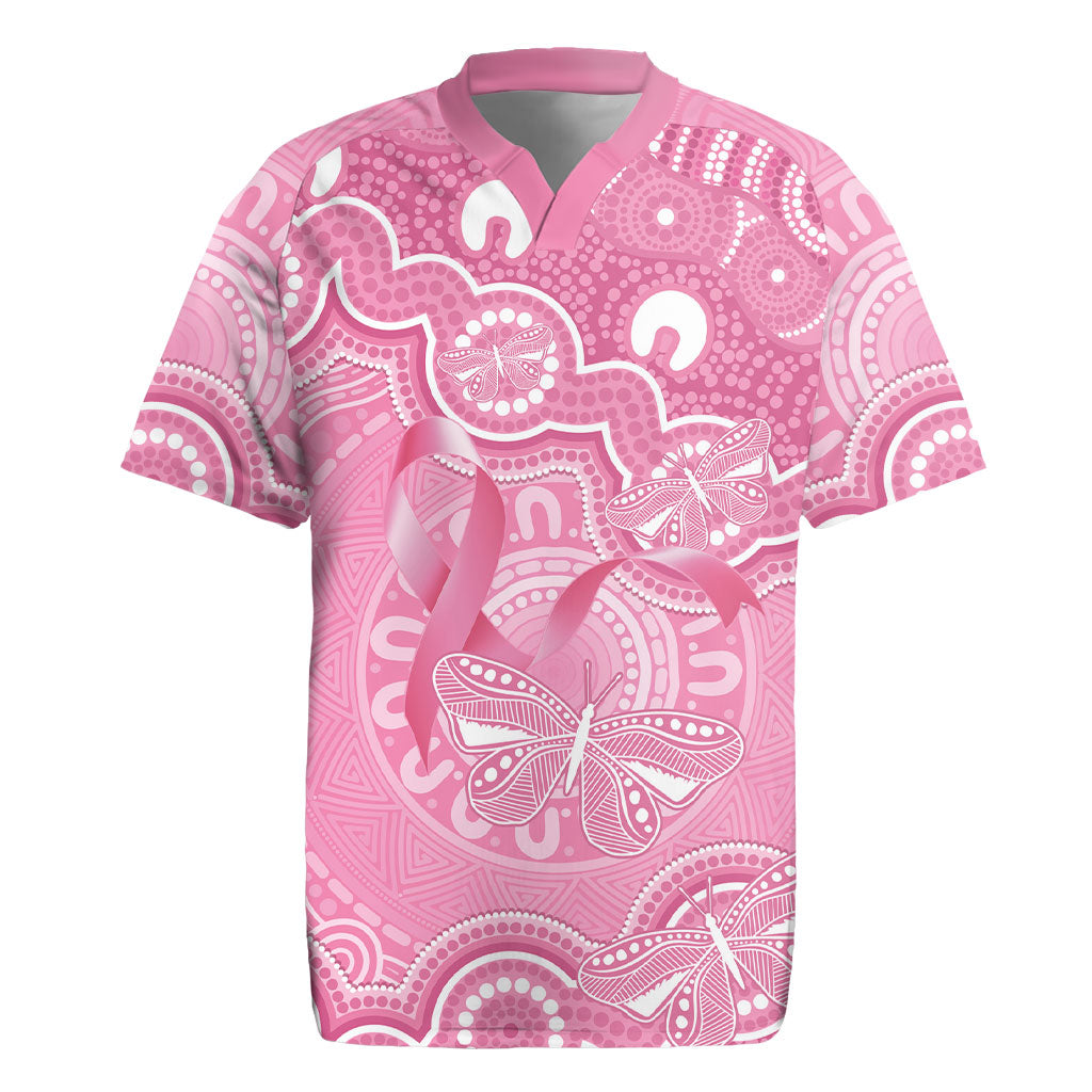 Australia Indigenous Rugby Jersey Pink Ribbon Breast Cancer Butterfly Aboriginal