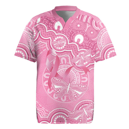 Australia Indigenous Rugby Jersey Pink Ribbon Breast Cancer Butterfly Aboriginal