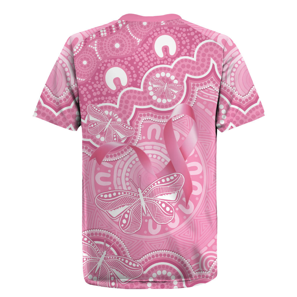 Australia Indigenous Rugby Jersey Pink Ribbon Breast Cancer Butterfly Aboriginal