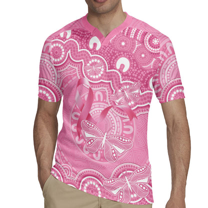 Australia Indigenous Rugby Jersey Pink Ribbon Breast Cancer Butterfly Aboriginal