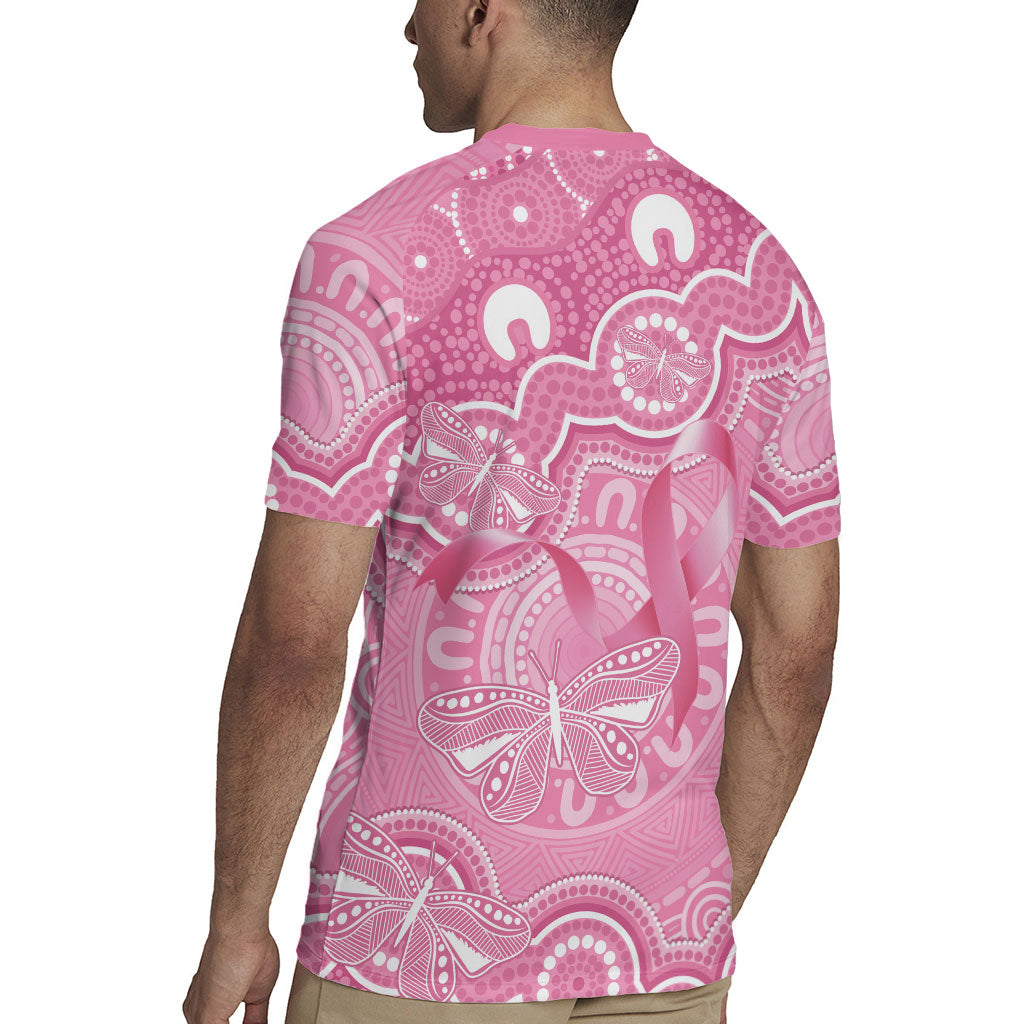 Australia Indigenous Rugby Jersey Pink Ribbon Breast Cancer Butterfly Aboriginal