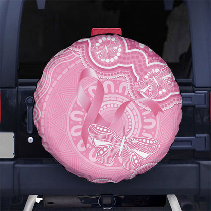 Australia Indigenous Spare Tire Cover Pink Ribbon Breast Cancer Butterfly Aboriginal