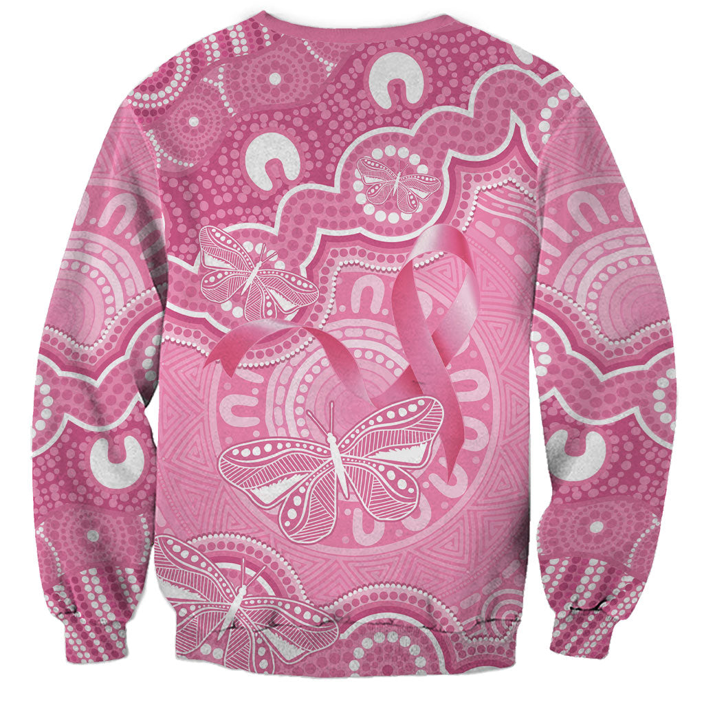 Australia Indigenous Sweatshirt Pink Ribbon Breast Cancer Butterfly Aboriginal