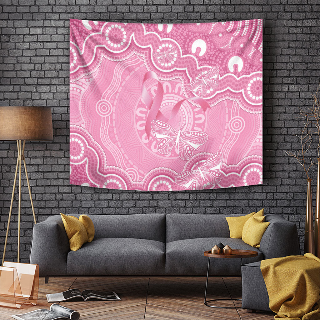 Australia Indigenous Tapestry Pink Ribbon Breast Cancer Butterfly Aboriginal