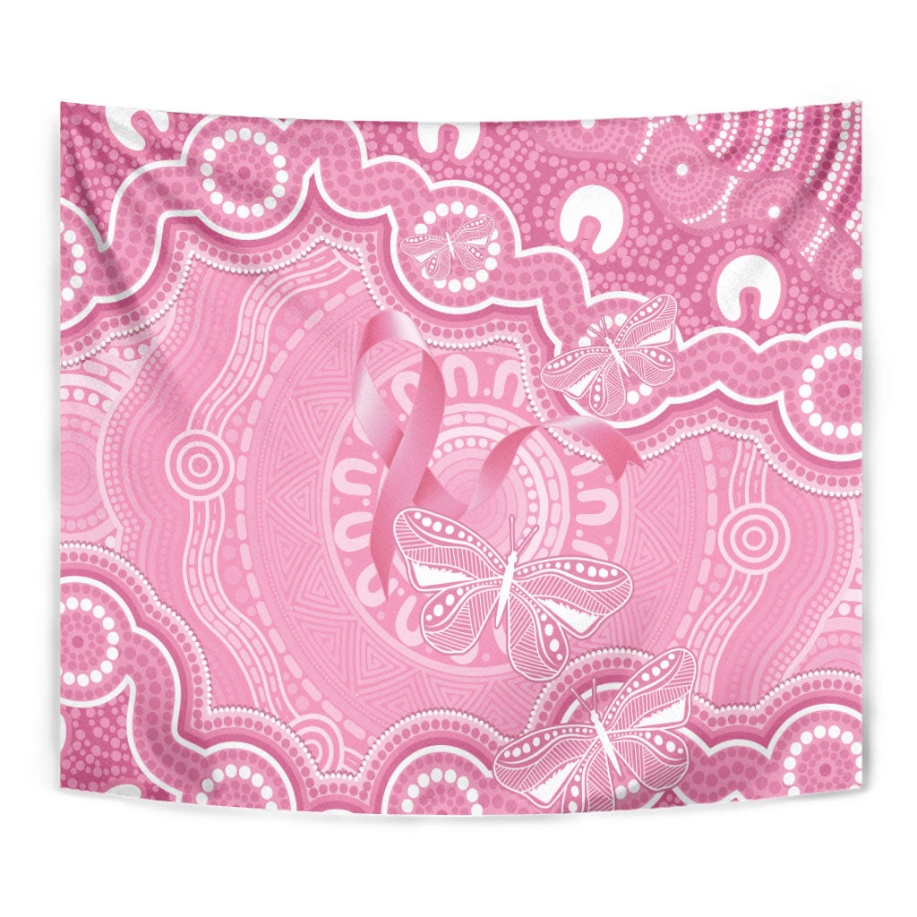Australia Indigenous Tapestry Pink Ribbon Breast Cancer Butterfly Aboriginal