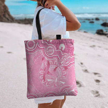Australia Indigenous Tote Bag Pink Ribbon Breast Cancer Butterfly Aboriginal