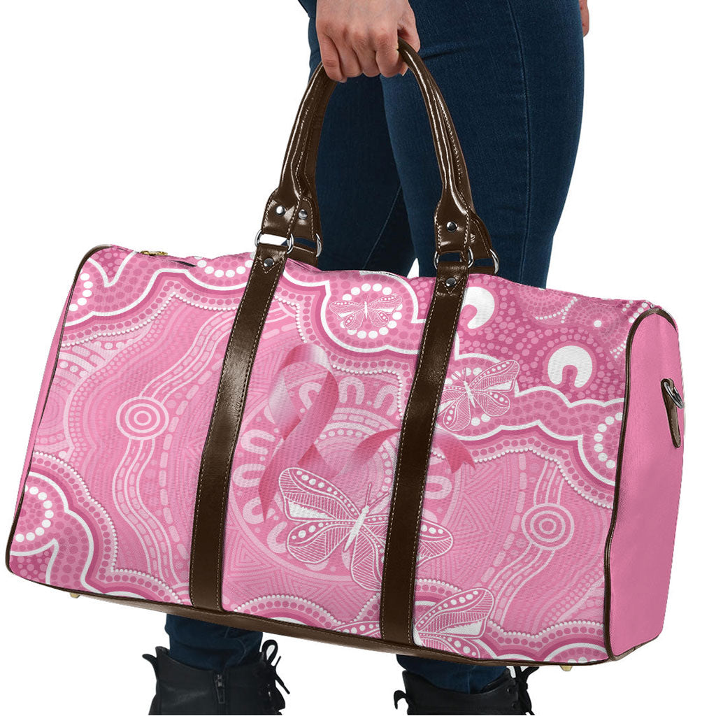 Australia Indigenous Travel Bag Pink Ribbon Breast Cancer Butterfly Aboriginal