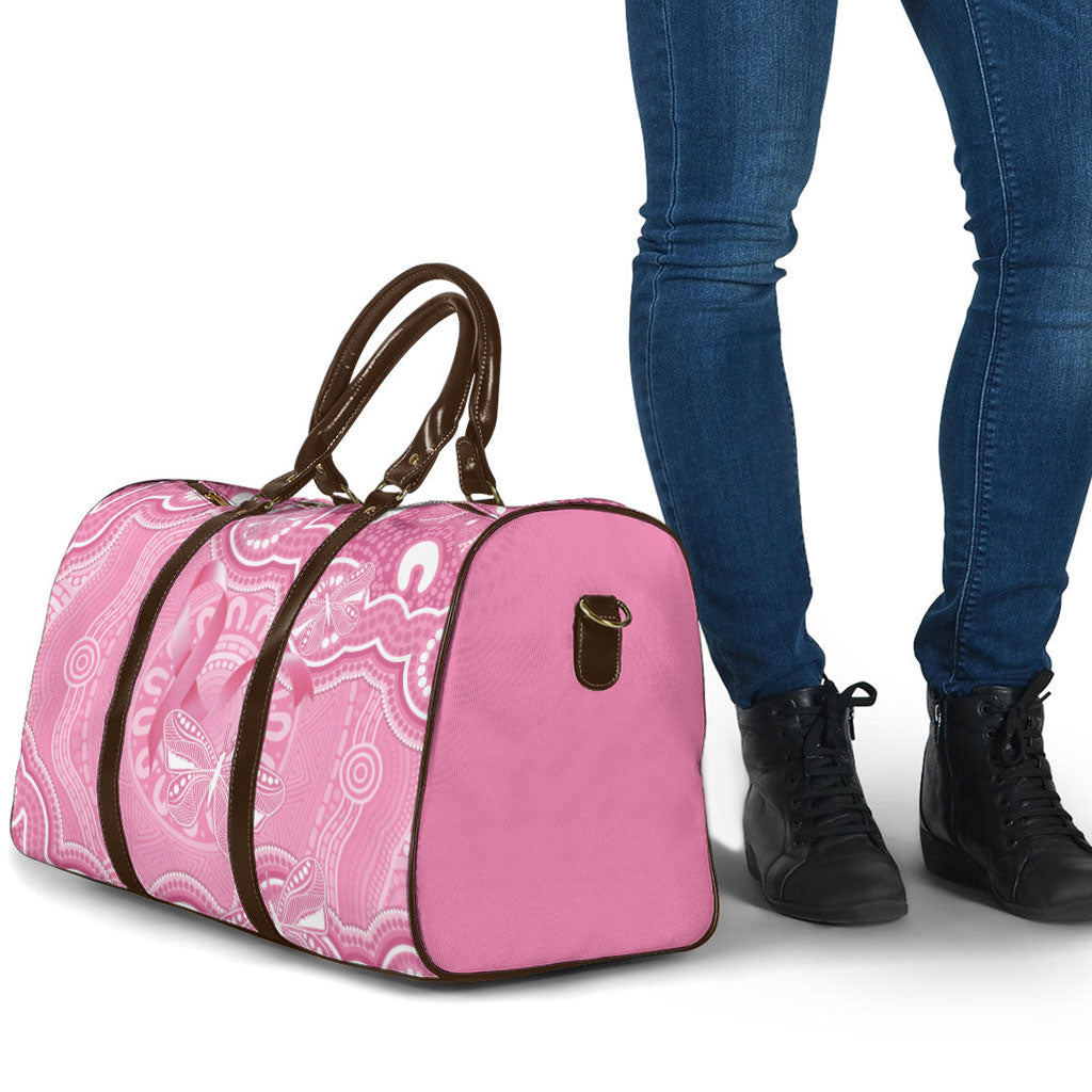 Australia Indigenous Travel Bag Pink Ribbon Breast Cancer Butterfly Aboriginal