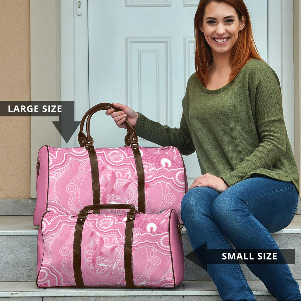 Australia Indigenous Travel Bag Pink Ribbon Breast Cancer Butterfly Aboriginal