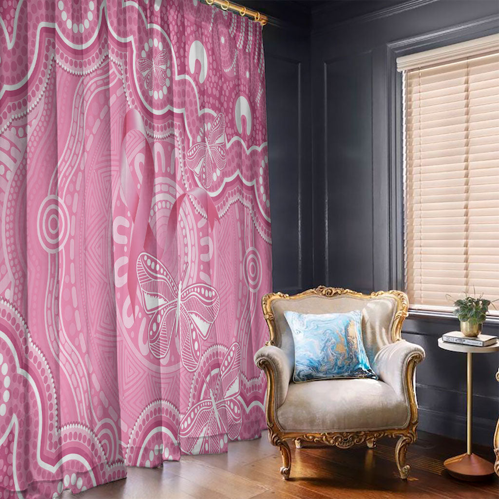 Australia Indigenous Window Curtain Pink Ribbon Breast Cancer Butterfly Aboriginal