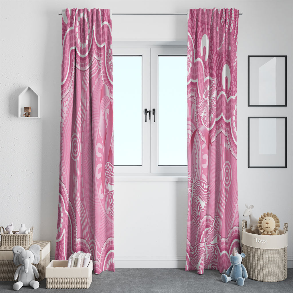 Australia Indigenous Window Curtain Pink Ribbon Breast Cancer Butterfly Aboriginal
