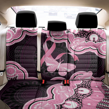 Australia Indigenous Back Car Seat Cover Pink Ribbon Breast Cancer Butterfly Aboriginal Black