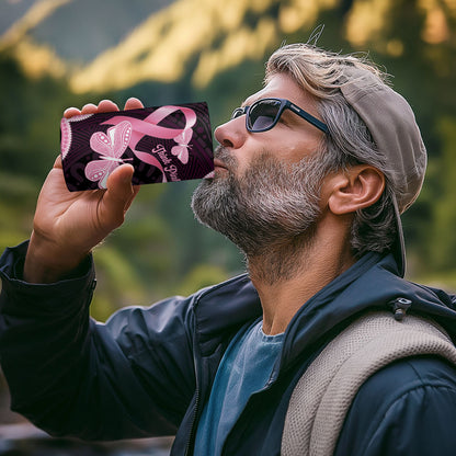 Australia Indigenous 4 in 1 Can Cooler Tumbler Pink Ribbon Breast Cancer Butterfly Aboriginal Black
