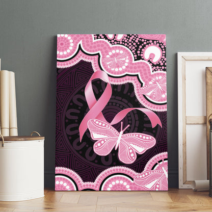 Australia Indigenous Canvas Wall Art Pink Ribbon Breast Cancer Butterfly Aboriginal Black