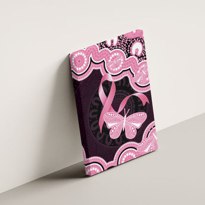 Australia Indigenous Canvas Wall Art Pink Ribbon Breast Cancer Butterfly Aboriginal Black