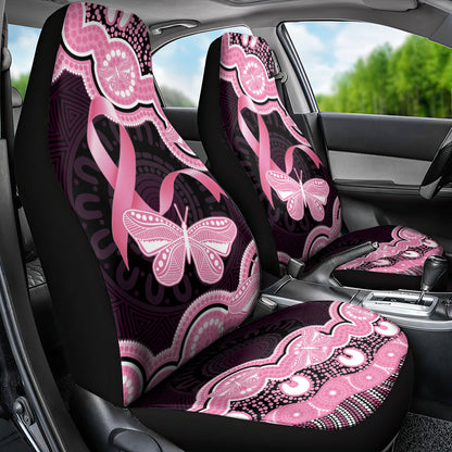 Australia Indigenous Car Seat Cover Pink Ribbon Breast Cancer Butterfly Aboriginal Black