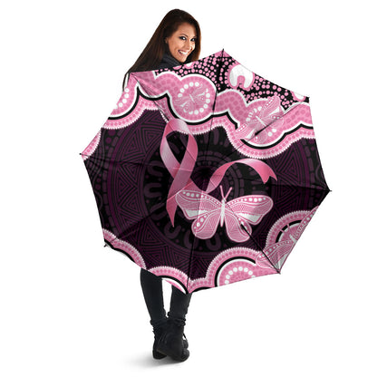 Australia Indigenous Umbrella Pink Ribbon Breast Cancer Butterfly Aboriginal Black
