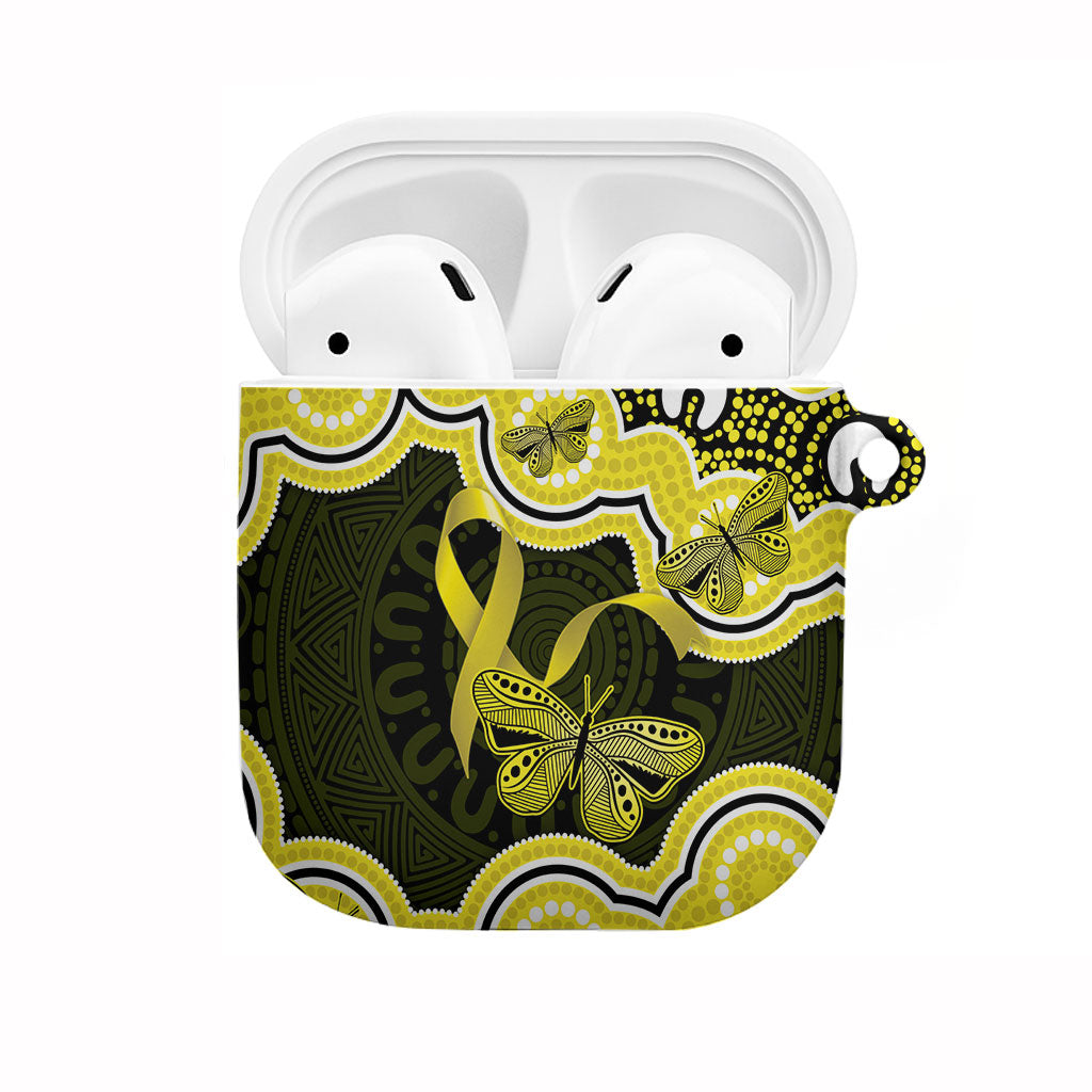 Yellow Ribbon Sarcoma Support AirPods Case Aboriginal Art
