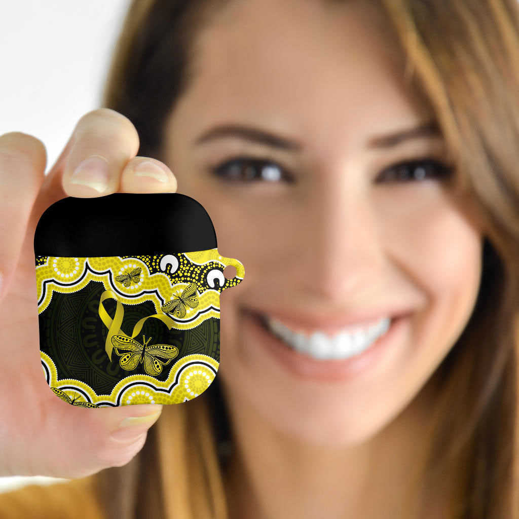 Yellow Ribbon Sarcoma Support AirPods Case Aboriginal Art