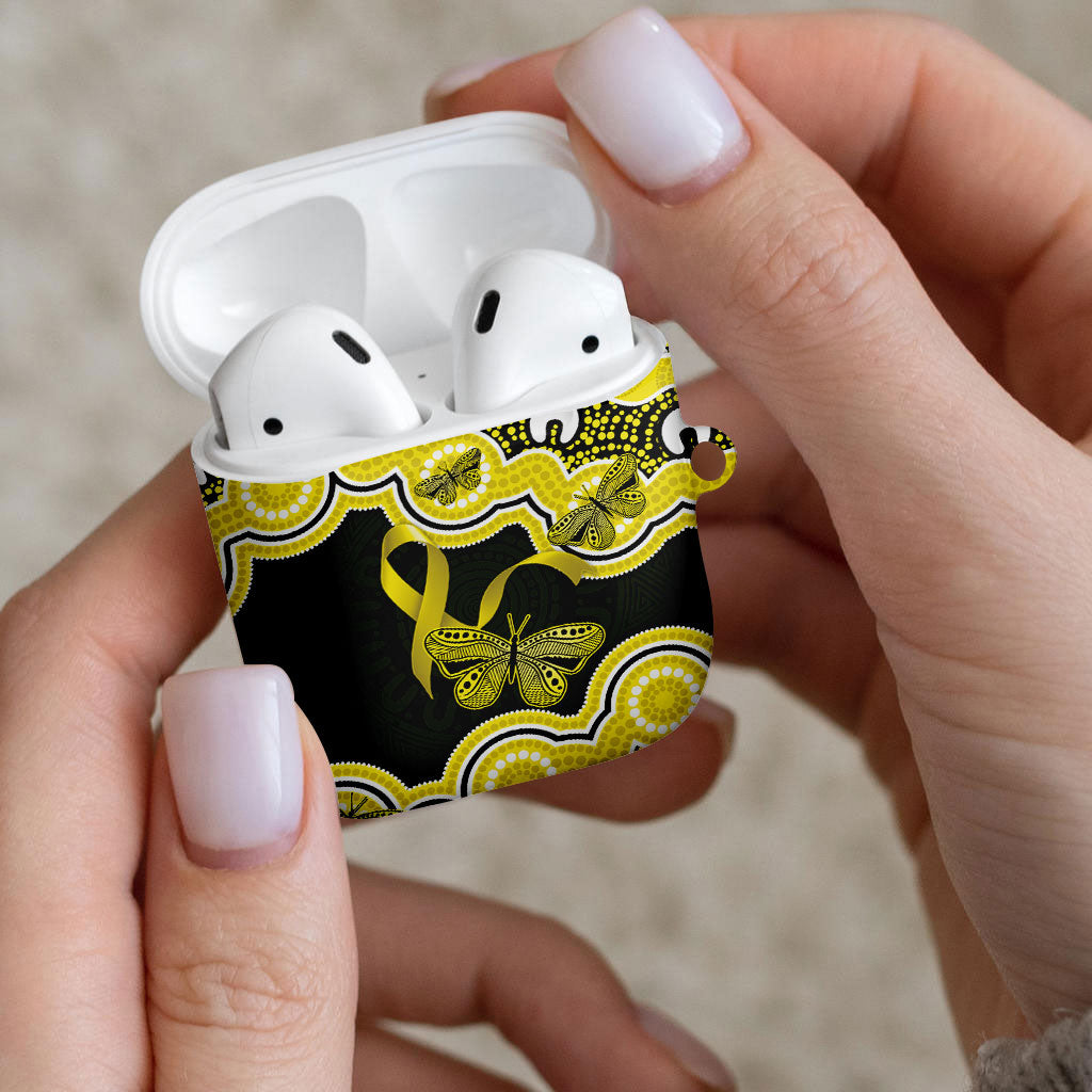 Yellow Ribbon Sarcoma Support AirPods Case Aboriginal Art