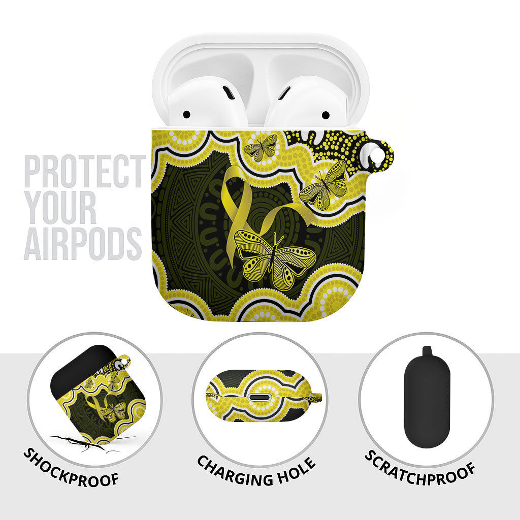 Yellow Ribbon Sarcoma Support AirPods Case Aboriginal Art