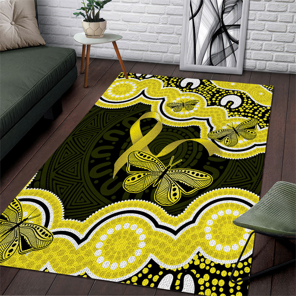Yellow Ribbon Sarcoma Support Area Rug Aboriginal Art