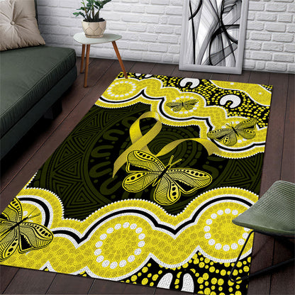 Yellow Ribbon Sarcoma Support Area Rug Aboriginal Art