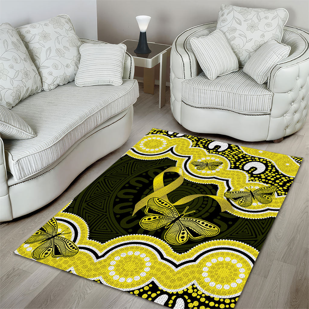 Yellow Ribbon Sarcoma Support Area Rug Aboriginal Art