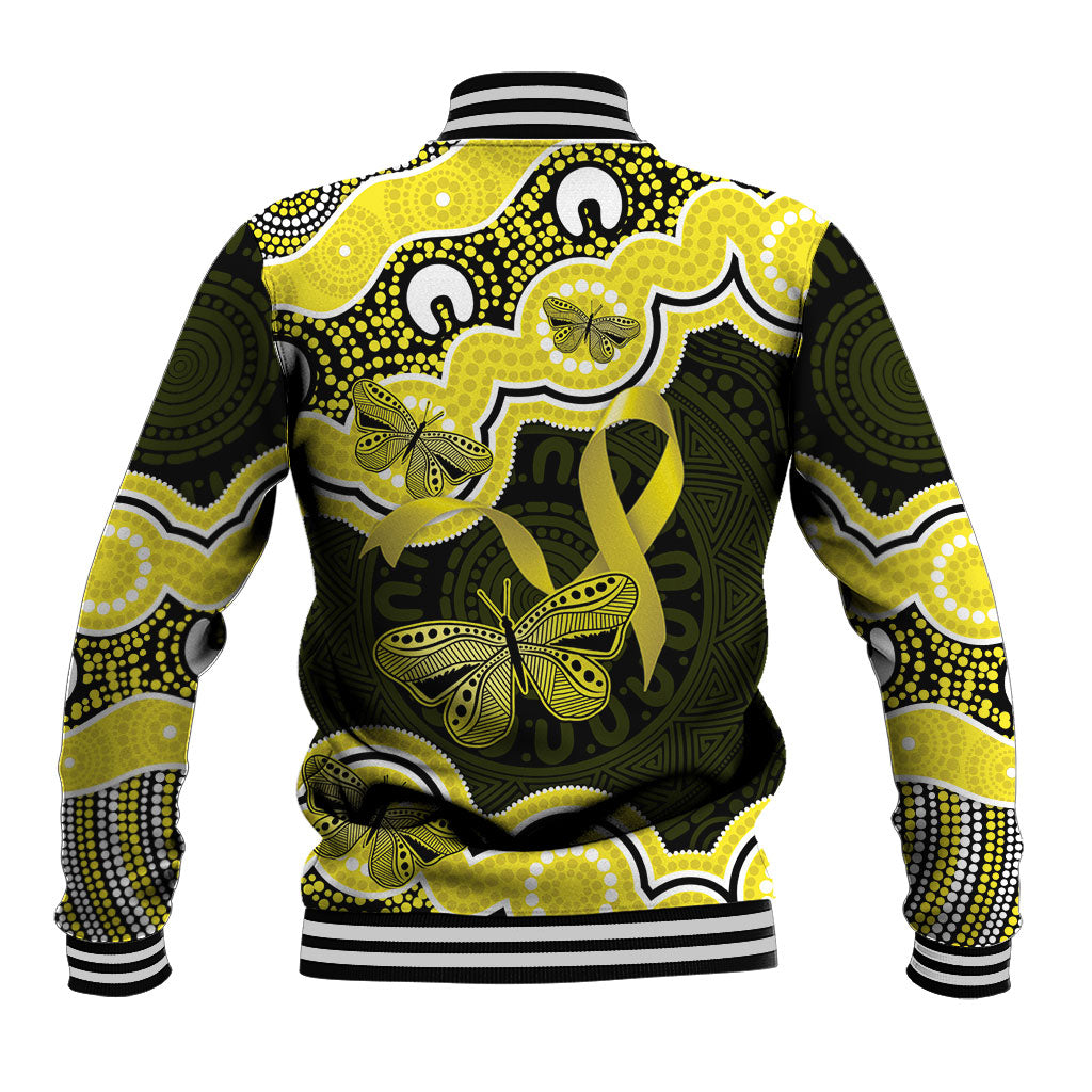 Yellow Ribbon Sarcoma Support Baseball Jacket Aboriginal Art