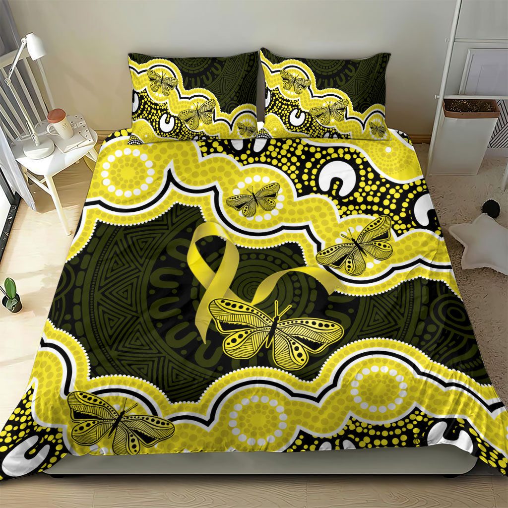 Yellow Ribbon Sarcoma Support Bedding Set Aboriginal Art