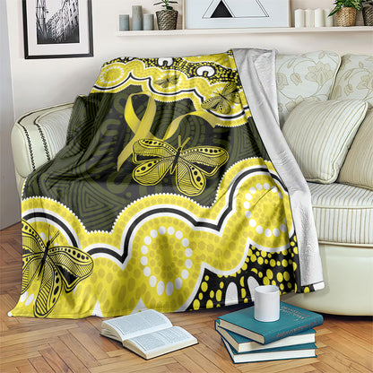 Yellow Ribbon Sarcoma Support Blanket Aboriginal Art