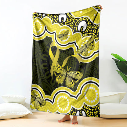 Yellow Ribbon Sarcoma Support Blanket Aboriginal Art