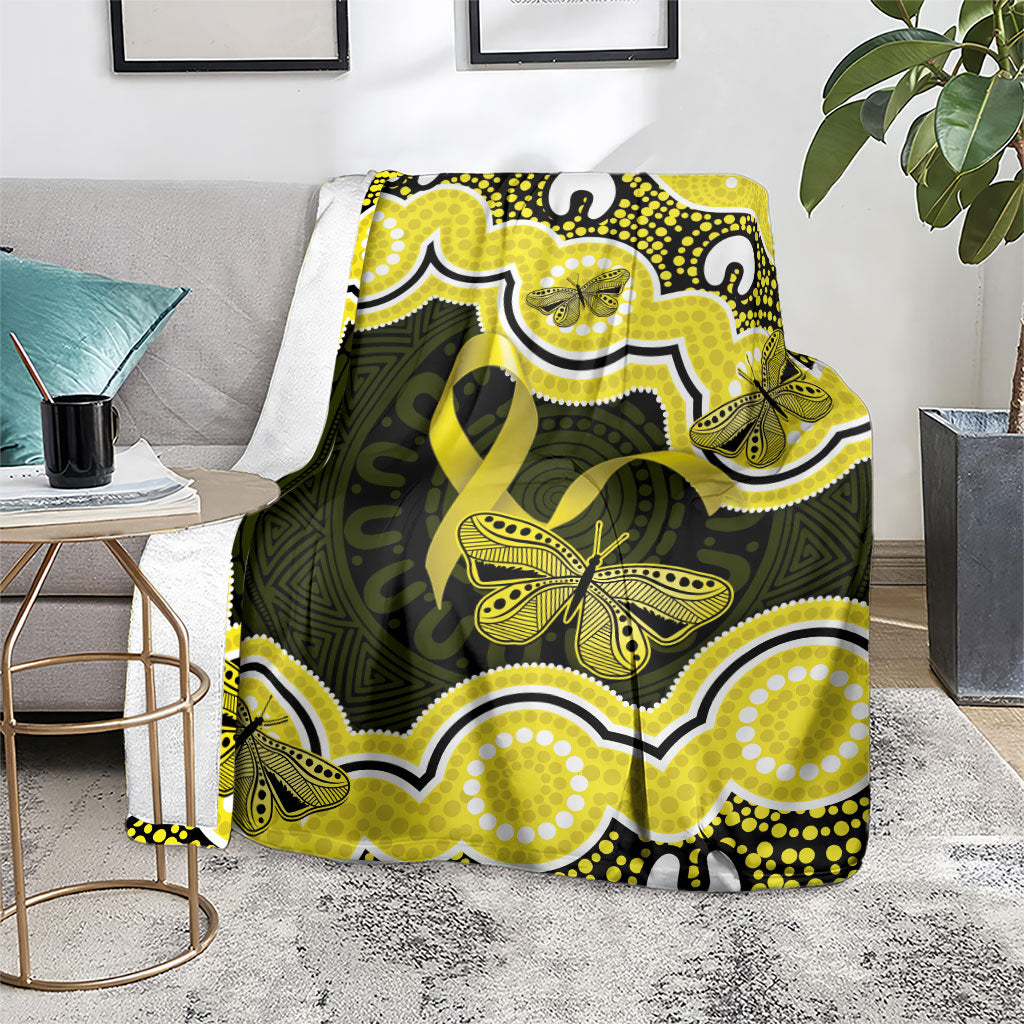 Yellow Ribbon Sarcoma Support Blanket Aboriginal Art