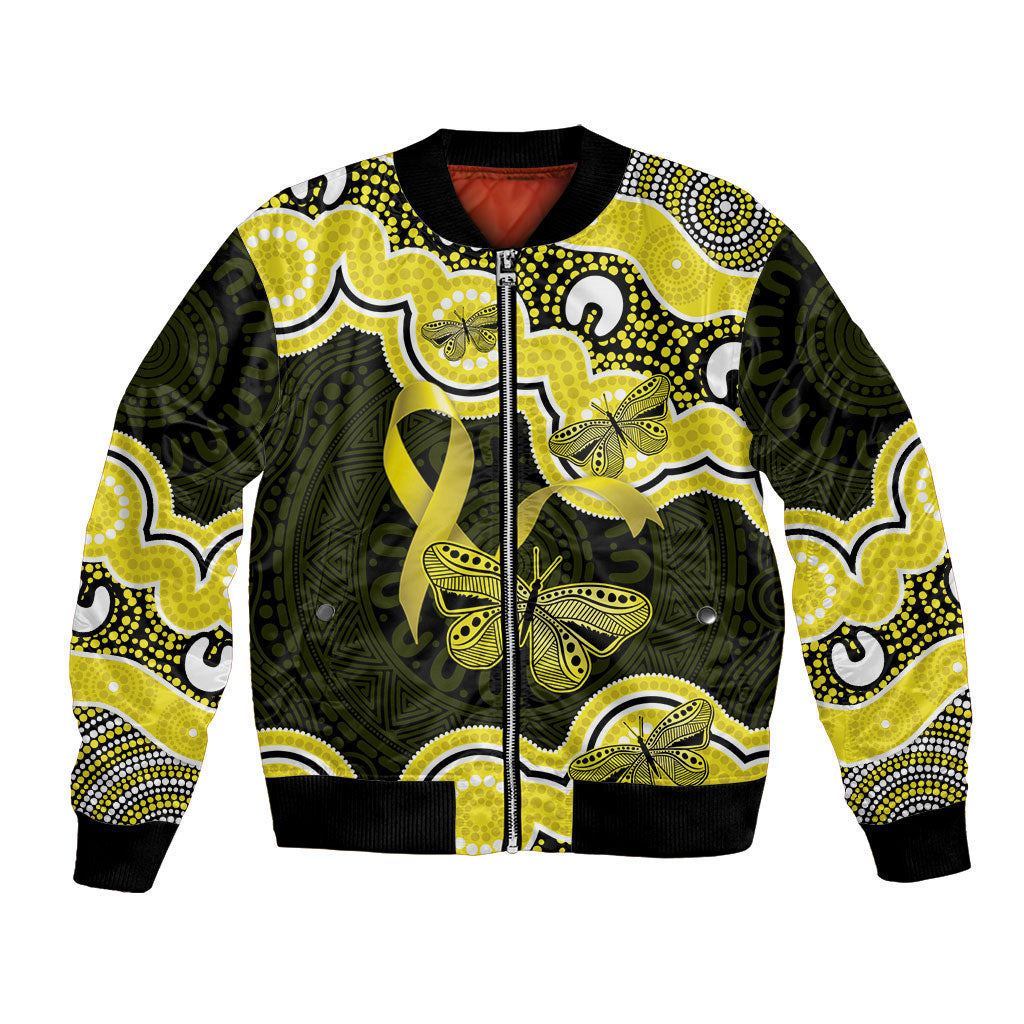 Yellow Ribbon Sarcoma Support Bomber Jacket Aboriginal Art
